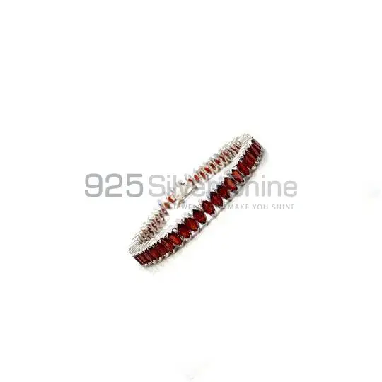 Wholesale Garnet Gemstone Handmade Tennis Bracelets In 925 Sterling Silver Jewelry 925SB180_0