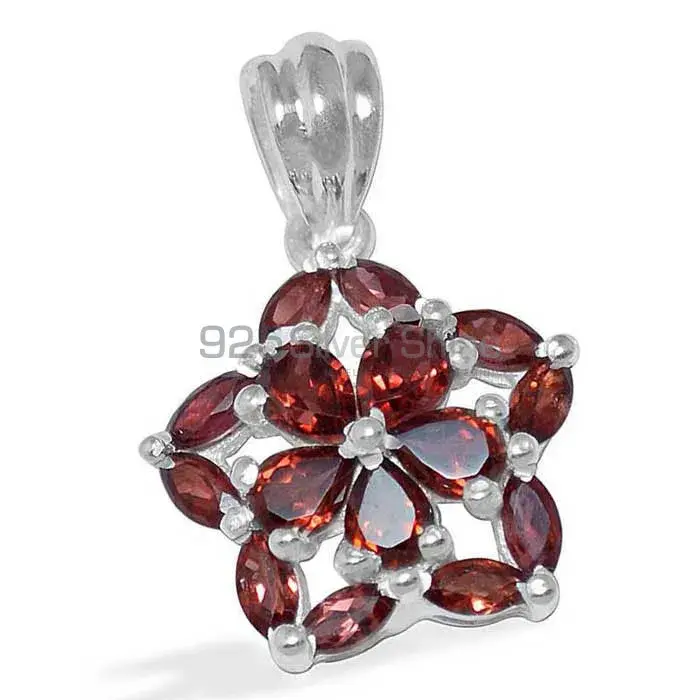 Wholesale Garnet Gemstone Pendants In Fine Sterling Silver Jewelry 925SP1508_0