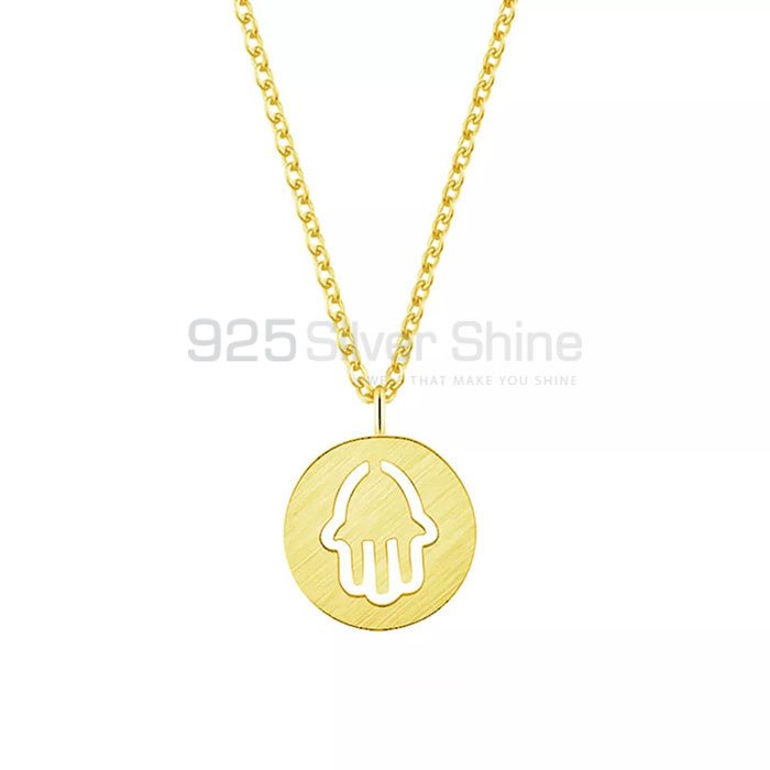 Hamsa Minimalist Necklace In Sterling Silver HMMN307
