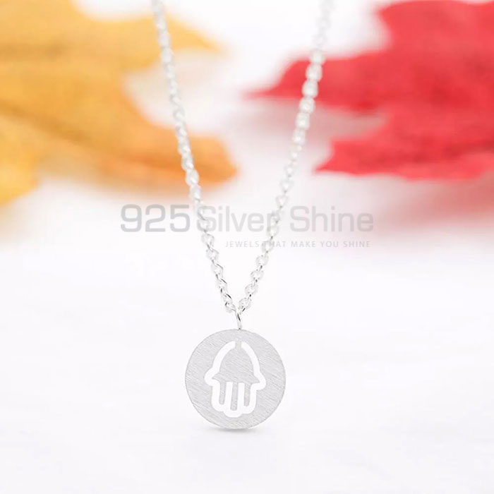 Wholesale Hamsa Minimalist Necklace In Sterling Silver HMMN307_0