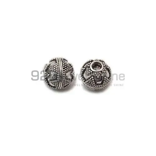 Wholesale Handmade 925 Sterling silver 11.2x11.4mm Round Fine Beads. Sold Per Package of 10-925SBF101