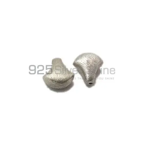 Handmade 925 Sterling silver 13.5x13x8.2mm Heart Brushed Beads .Sold Per Package of 10-925SBRUSB110