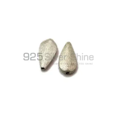 Handmade 925 Sterling silver 15.7x8.3mm Pear Brushed Beads .Sold Per Package of 10-925SBRUSB101