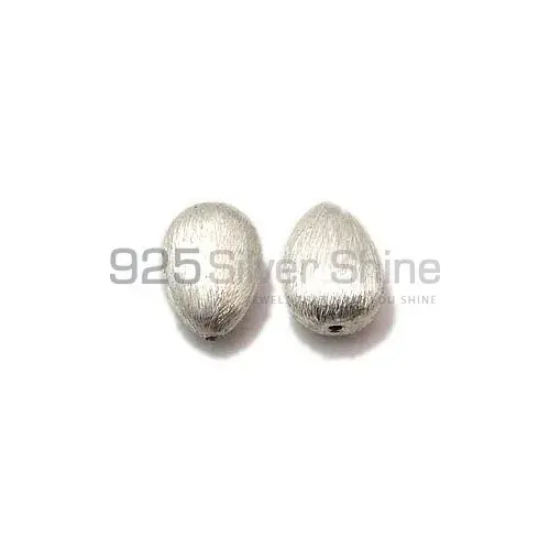 Wholesale Handmade 925 Sterling silver 15.9x11.2x8mm Pear Brushed Beads .Sold Per Package of 10-925SBRUSB102