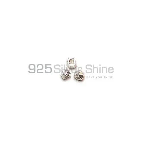 Wholesale Handmade 925 Sterling silver 2x2mm Hexagon Nugget Beads .Sold Per Package of 10-925SNB100