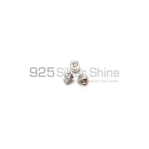 Handmade 925 Sterling silver 2x2mm Hexagon Nugget Beads .Sold Per Package of 10-925SNB100