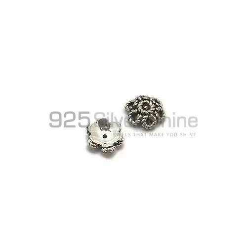 Wholesale Handmade 925 Sterling silver 3.1x8.5mm Round Cap Beads .Sold Per Package of 10-925SBC110