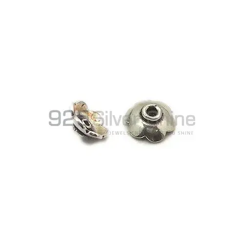 Wholesale Handmade 925 Sterling silver 3.4x8.2mm Round Cap Beads .Sold Per Package of 10-925SBC101