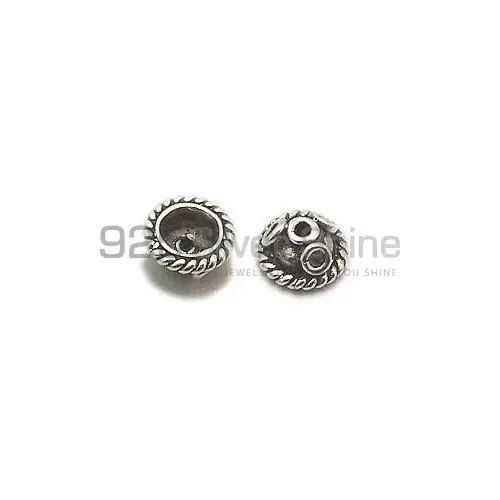 925 Sterling silver 3.5x7.7mm Round Cap Beads .Sold Per Package of 10-925SBC100