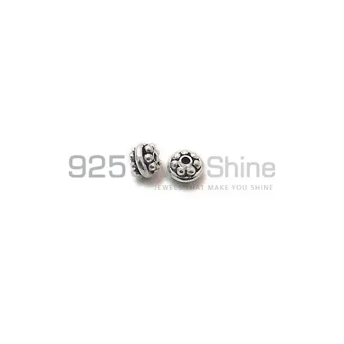 Wholesale Handmade 925 Sterling silver 3.7x5.1mm Round Bali Beads .Sold Per Package of 10-925SBB105