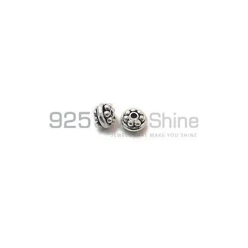925 Sterling silver 3.7x5.1mm Round Bali Beads .Sold Per Package of 10-925SBB105