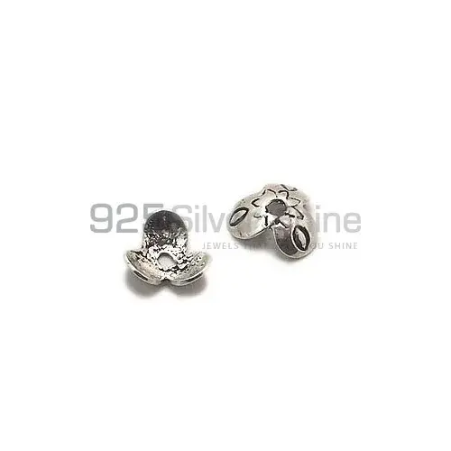 Wholesale Handmade 925 Sterling silver 3.8x10mm Round Cap Beads .Sold Per Package of 10-925SBC108