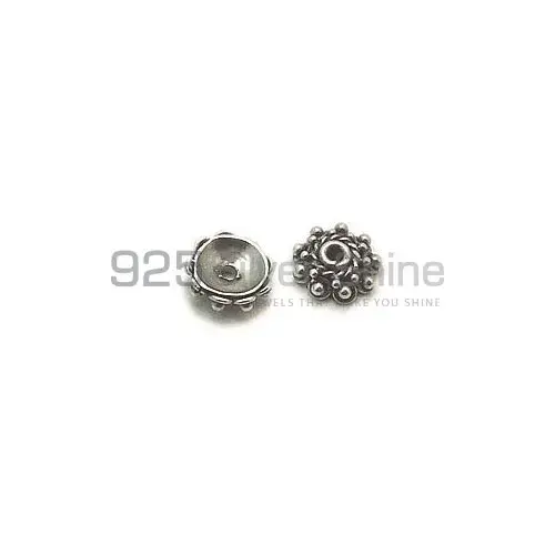 Wholesale Handmade 925 Sterling silver 3x8.7mm Round Cap Beads .Sold Per Package of 10-925SBC109