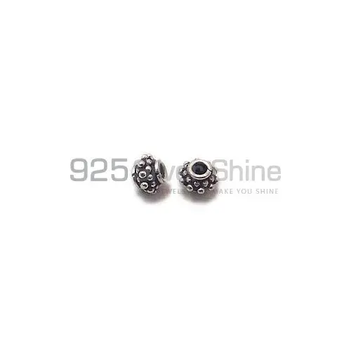 Wholesale Handmade 925 Sterling silver 4.2x5.5mm Round Bali Beads .Sold Per Package of 10-925SBB100