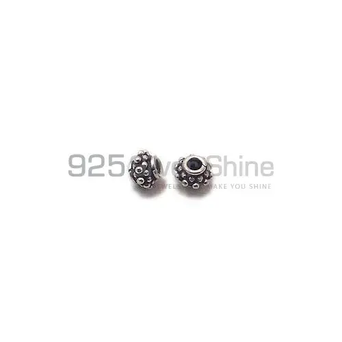 925 Sterling silver 4.2x5.5mm Round Bali Beads .Sold Per Package of 10-925SBB100
