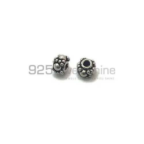 Wholesale Handmade 925 Sterling silver 4.4x6.8mm Round Bali Beads .Sold Per Package of 10-925SBB107