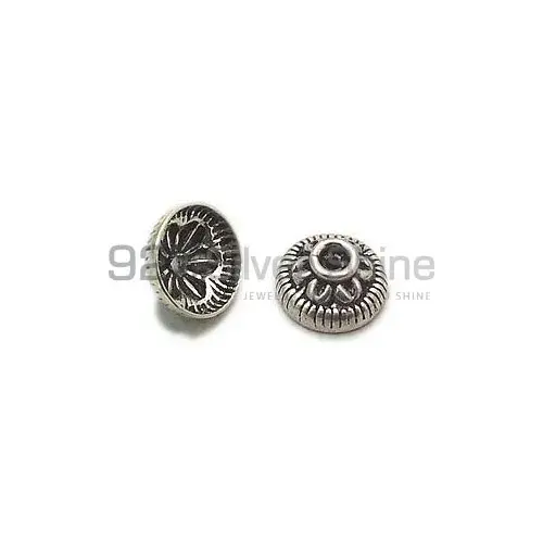 Wholesale Handmade 925 Sterling silver 4.4x9.1mm Round Cap Beads .Sold Per Package of 10-925SBC103