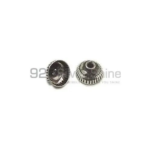 Wholesale Handmade 925 Sterling silver 4.5x7.9mm Round Cap Beads .Sold Per Package of 10-925SBC102