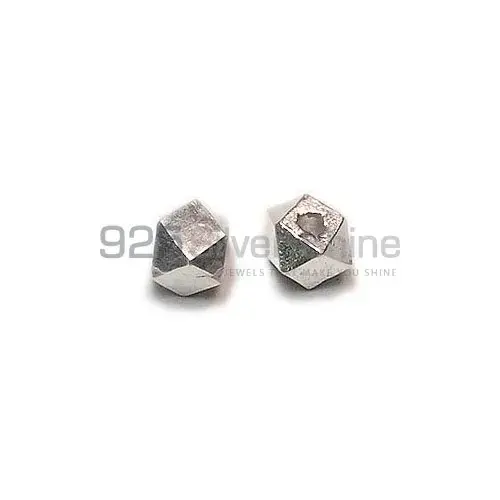 Wholesale Handmade 925 Sterling silver 5x5.5mm Hexagon Nugget Beads .Sold Per Package of 10-925SNB104