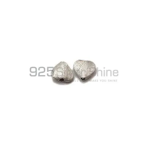Wholesale Handmade 925 Sterling silver 8.8x9.4mm Heart Brushed Beads .Sold Per Package of 10-925SBRUSB109