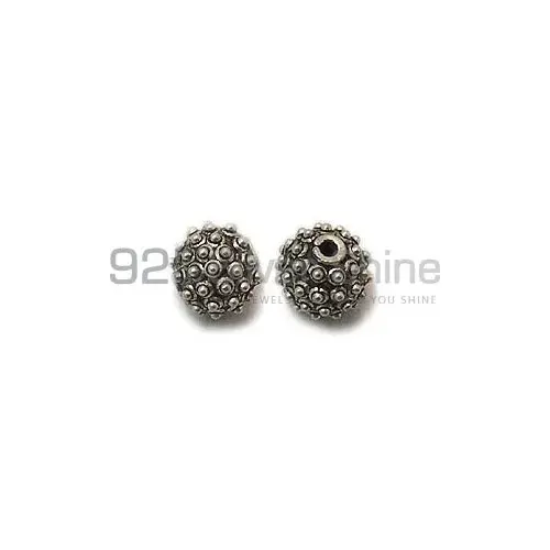 Wholesale Handmade 925 Sterling silver 8.9x10mm Round Fine Beads. Sold Per Package of 10-925SBF107
