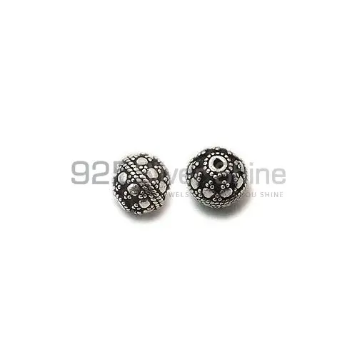 Wholesale Handmade 925 Sterling silver 9.4x10mm Round Fine Beads. Sold Per Package of 10-925SBF110