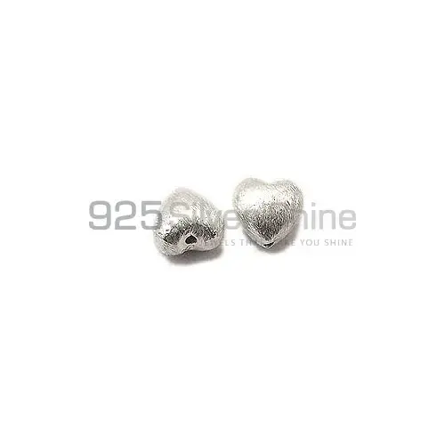 Wholesale Handmade 925 Sterling silver 9.7x10x7.9mm Heart Brushed Beads .Sold Per Package of 10-925SBRUSB108
