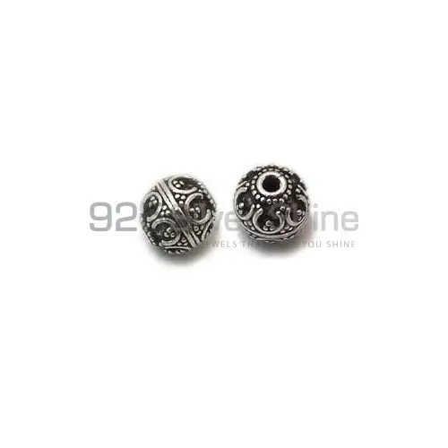 Wholesale Handmade 925 Sterling silver 9.8x9.5mm Round Fine Beads. Sold Per Package of 10-925SBF105