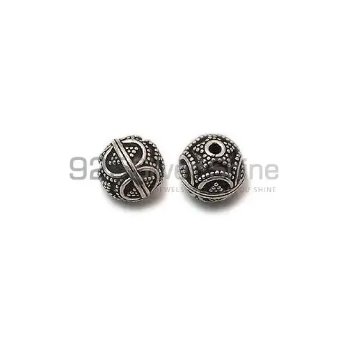 Wholesale Handmade 925 Sterling silver 9.8x9.5mm Round Fine Beads. Sold Per Package of 10-925SBF106