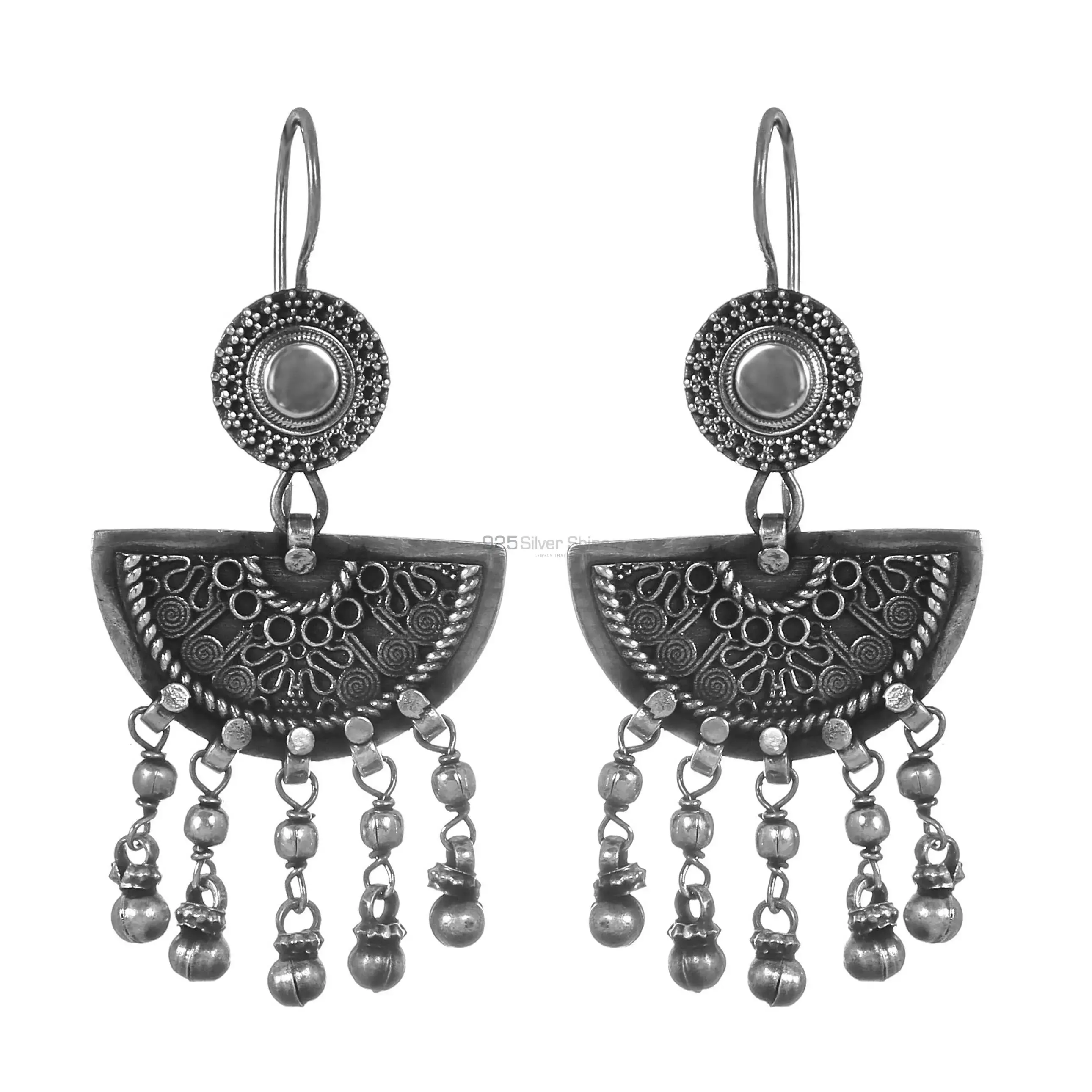 Handmade Oxidized Earrings In Solid 925 Silver 925SE313_0