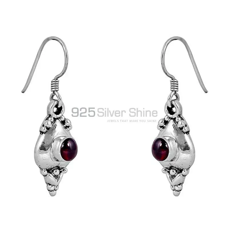 Wholesale Handmade Silver Earring In Natural Garnet Gemstone Jewelry 925SE100_0