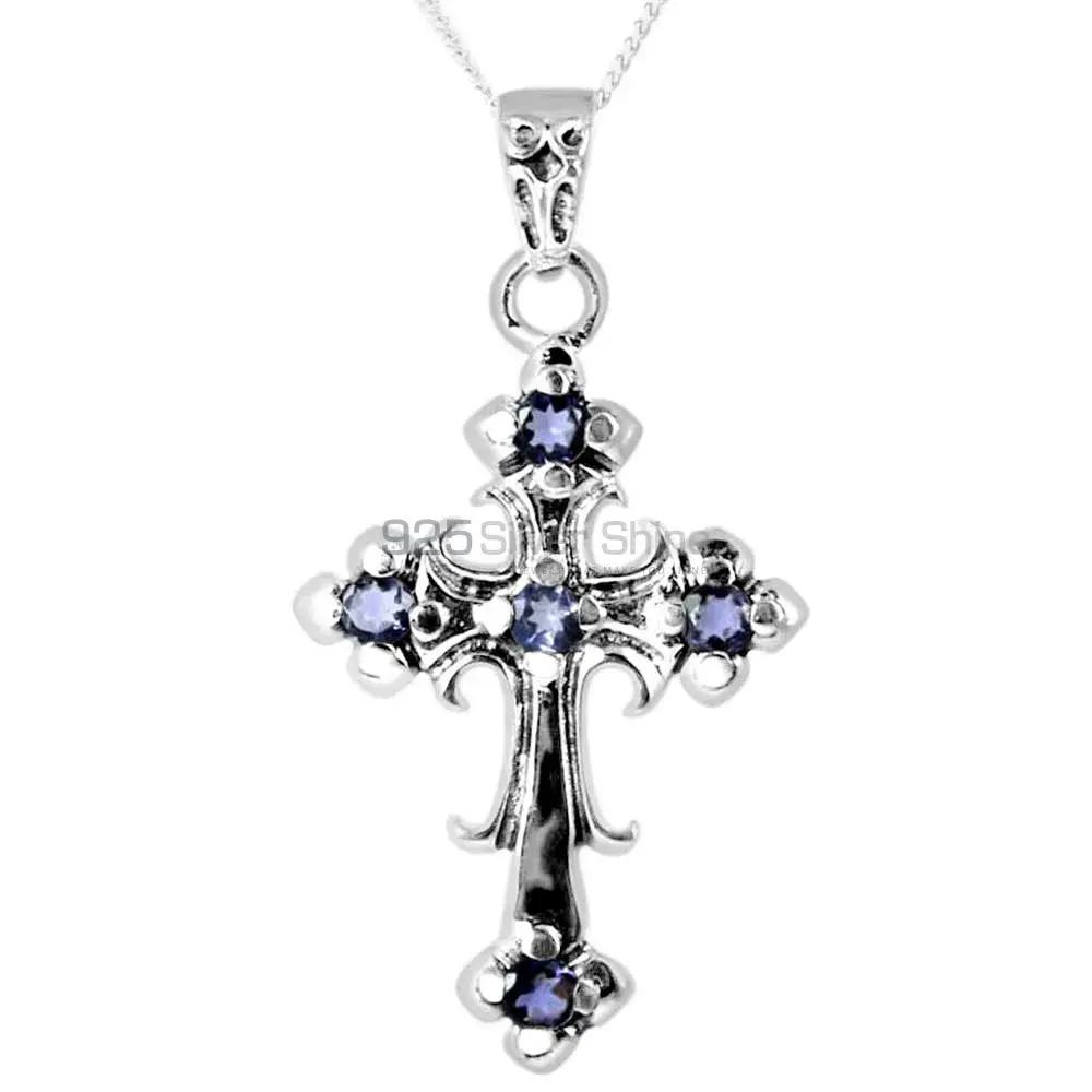 Iolite Gemstone Handmade Pendants In 925 Sterling Silver Jewelry 925SP265-3