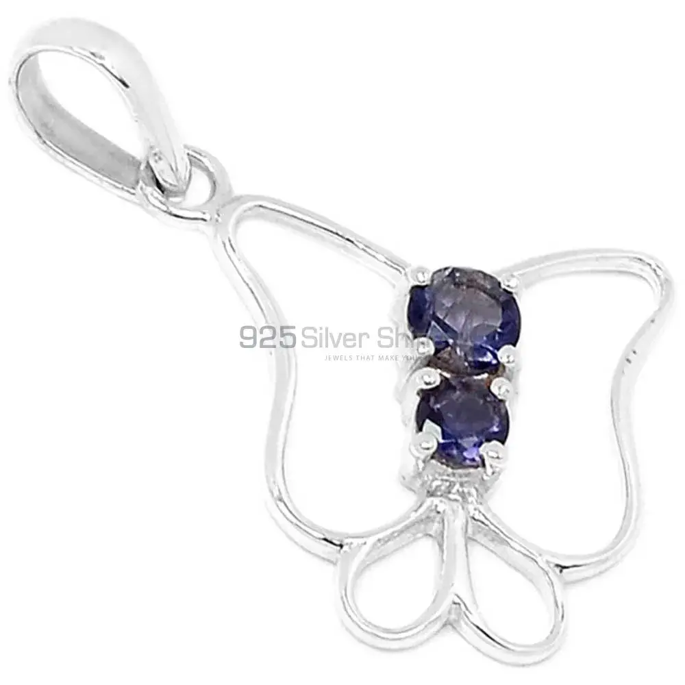 Wholesale Iolite Gemstone Pendants Exporters In 925 Solid Silver Jewelry 925SP299-3