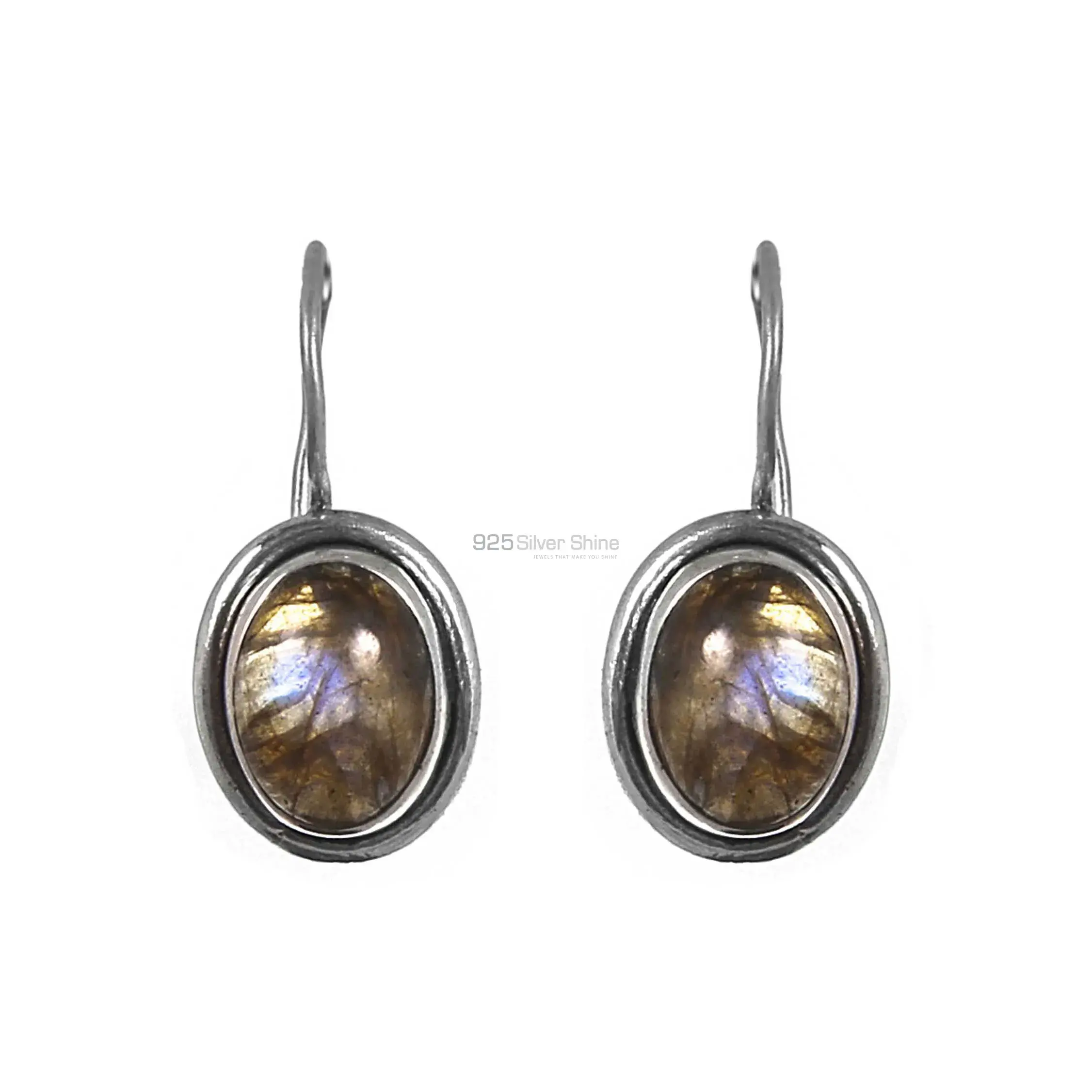Wholesale Labradorite Gemstone Earrings In Fine Sterling Silver Jewelry 925SE205