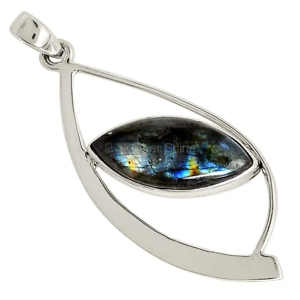 Labradorite Gemstone Pendants In Fine Sterling Silver Jewelry 925SP122-2
