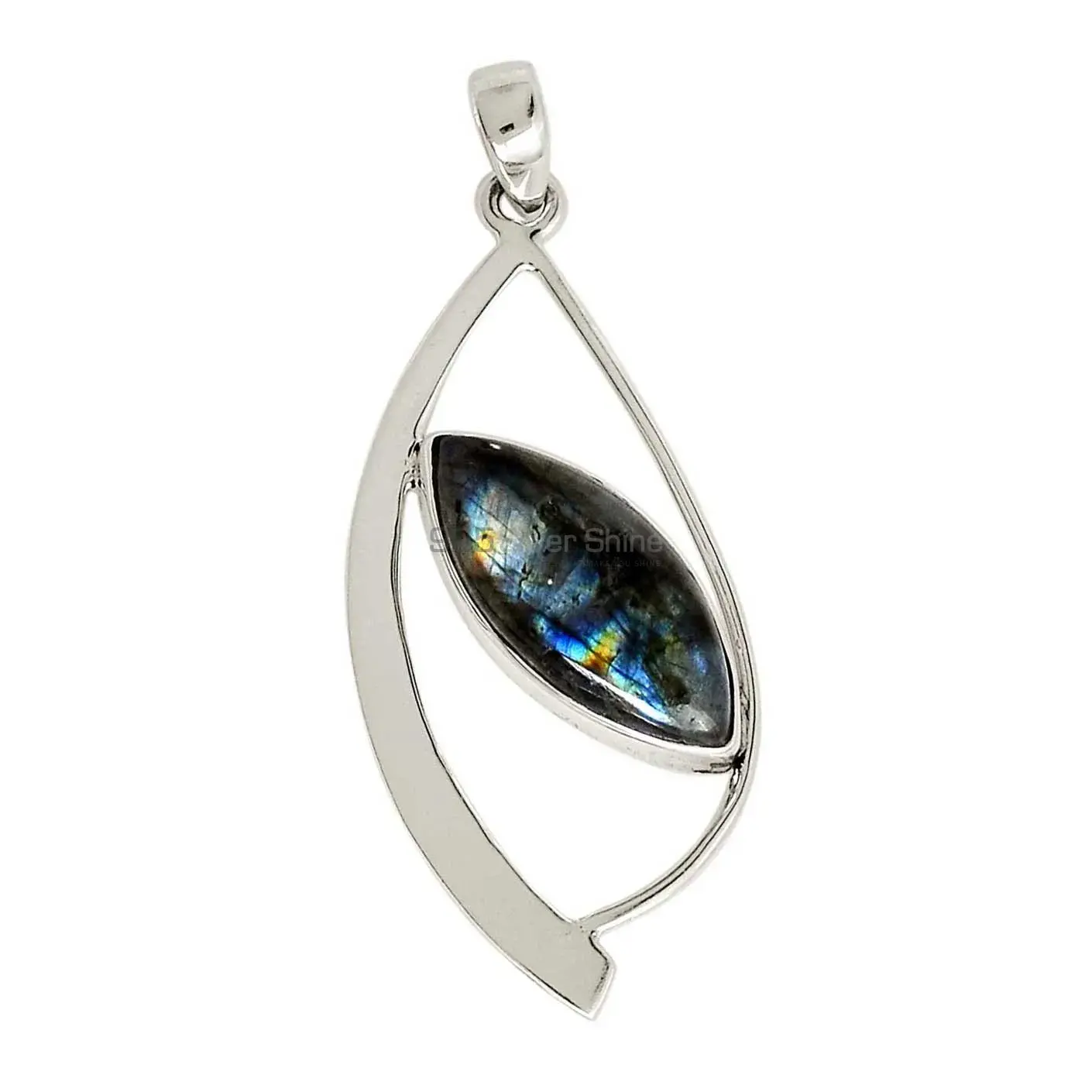 Wholesale Labradorite Gemstone Pendants In Fine Sterling Silver Jewelry 925SP122-2_0