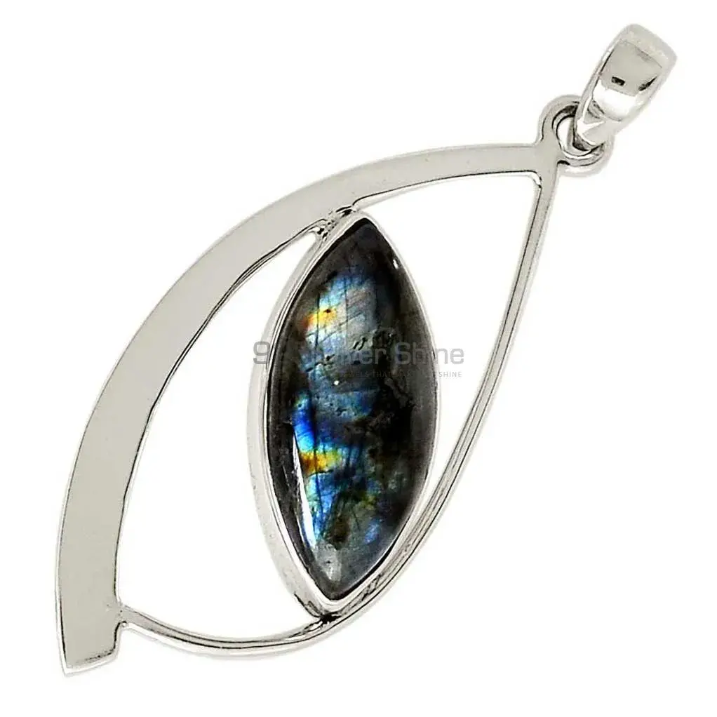 Wholesale Labradorite Gemstone Pendants In Fine Sterling Silver Jewelry 925SP122-2_1