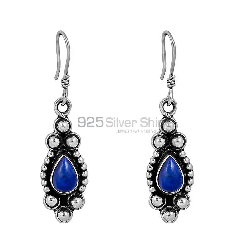 Wholesale Lapis Lazuli Gemstone Earring In 925 Sterling Silver Jewelry 925SE99