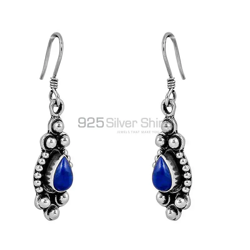 Wholesale Lapis Lazuli Gemstone Earring In 925 Sterling Silver Jewelry 925SE99_0