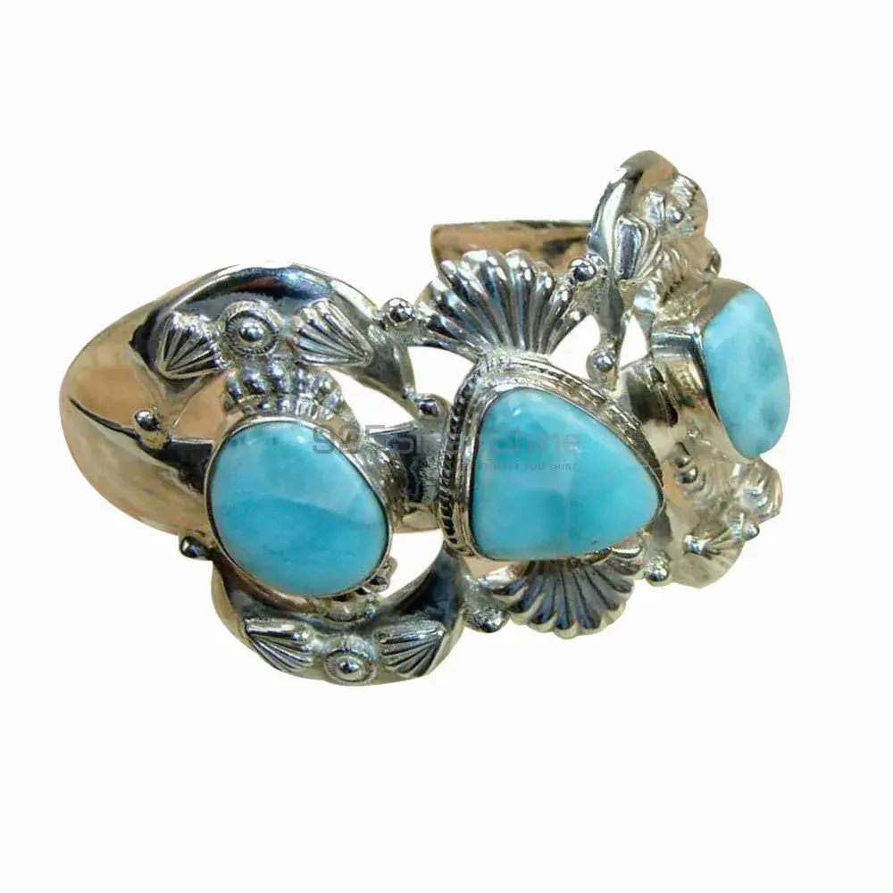 Wholesale Larimar Gemstone Cuff Bangles In 925 Fine Silver 925SSB120