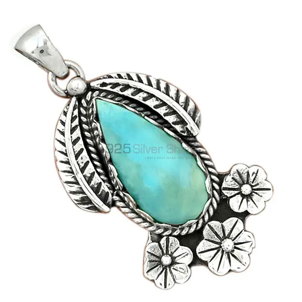 Wholesale Larimar Gemstone Handmade Pendants In Solid Sterling Silver Jewelry 925SP091-5