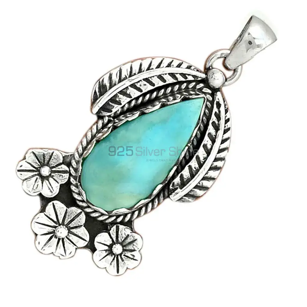 Wholesale Larimar Gemstone Handmade Pendants In Solid Sterling Silver Jewelry 925SP091-5_2