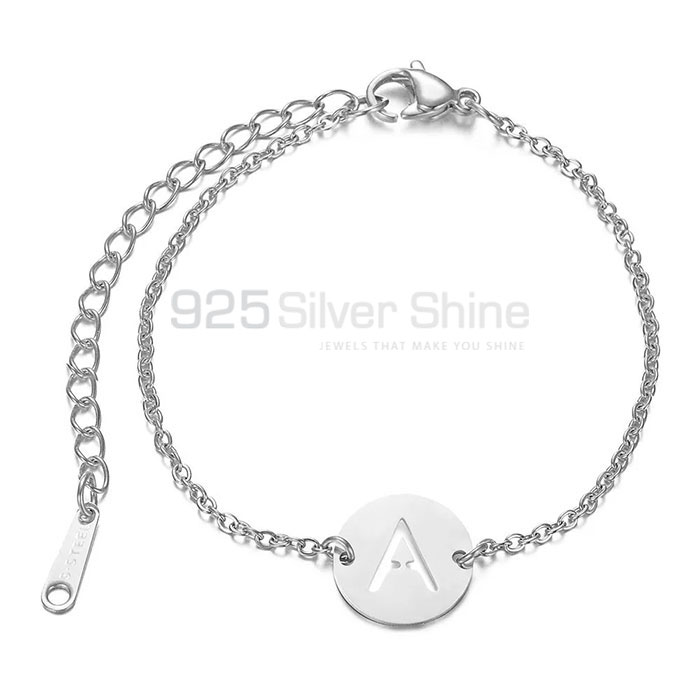 Wholesale Latter Charm Chain Hamsa Bracelet In Sterling Silver HMMB305
