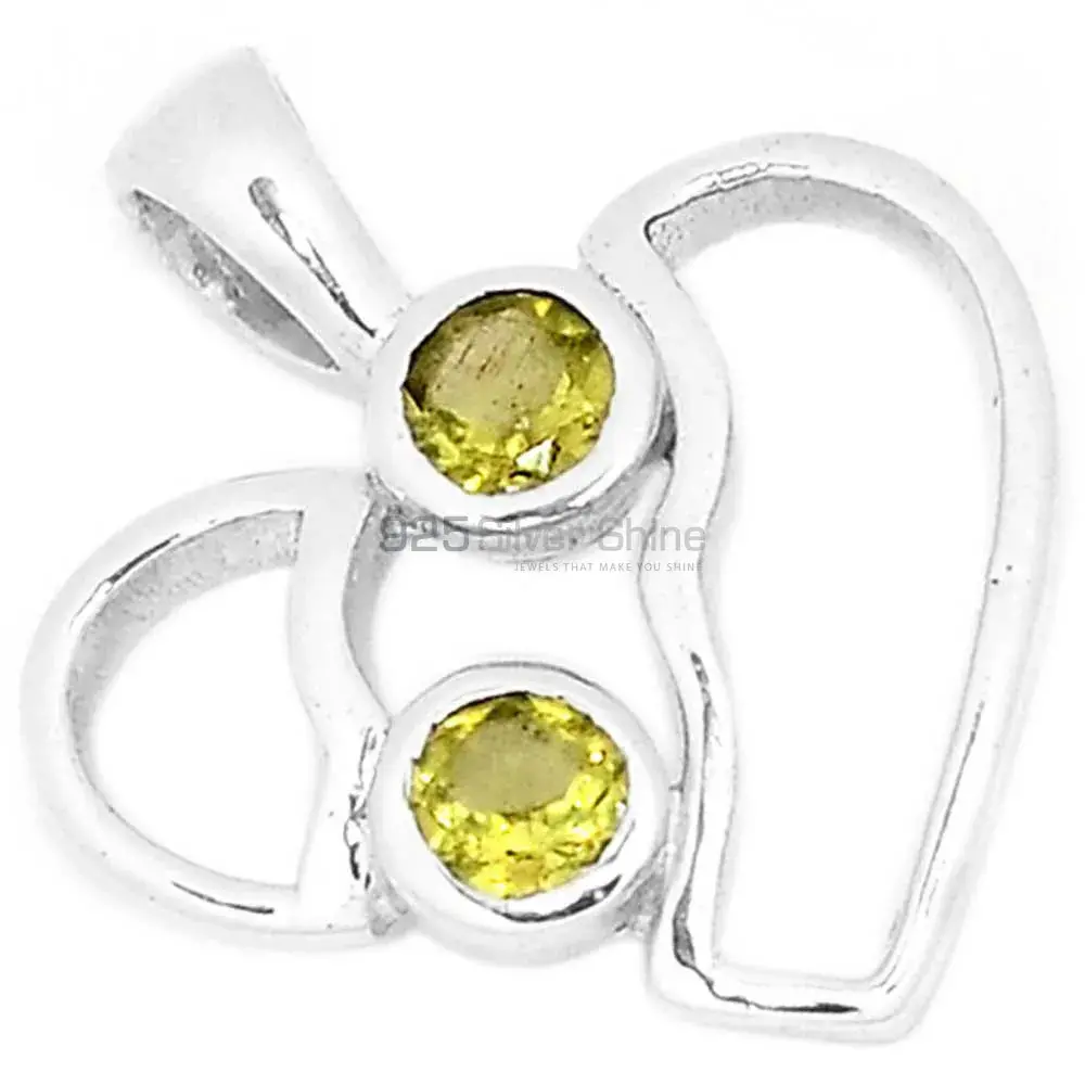 Lemon Quartz Gemstone Pendants In Fine Sterling Silver Jewelry 925SP266-8