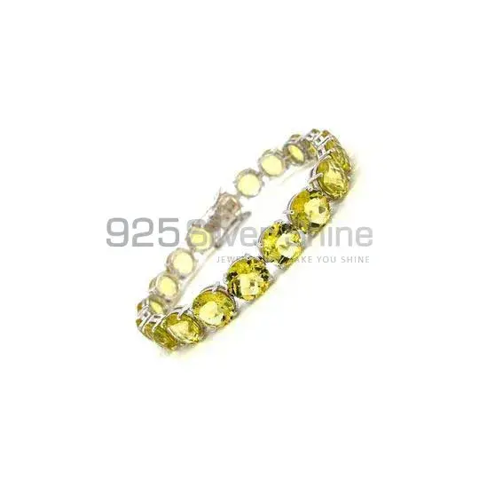 Wholesale Lemon Quartz Gemstone Tennis Bracelets In Fine Sterling Silver Jewelry 925SB192_0