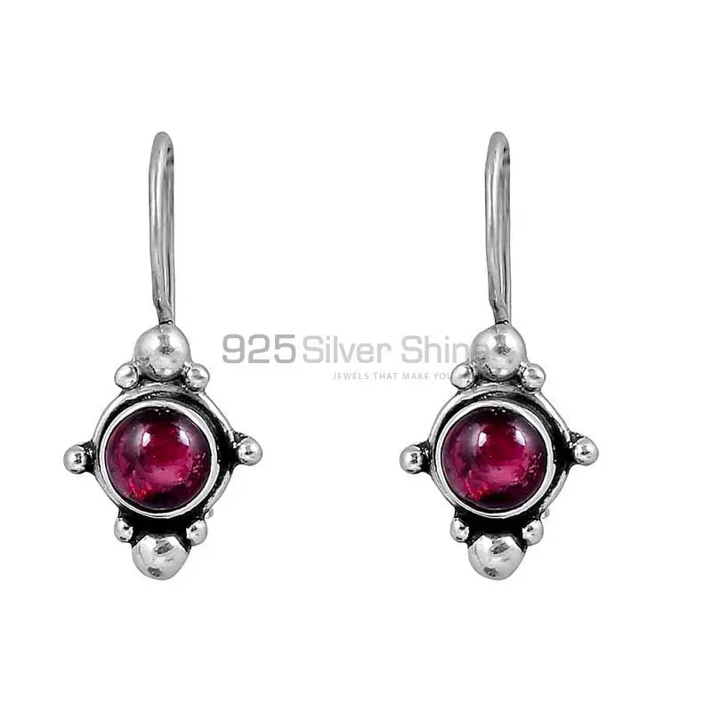 Wholesale Light Weight Garnet Gemstone Earring In 925 Sterling Silver Jewelry 925SE118