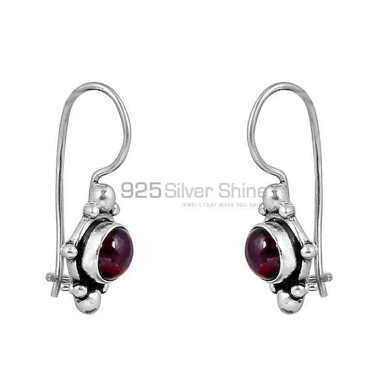 Wholesale Light Weight Garnet Gemstone Earring In 925 Sterling Silver Jewelry 925SE118_0