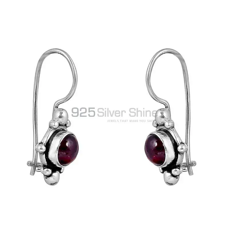 Garnet Gemstone Earring In 925 Sterling Silver Jewelry 925SE118_1