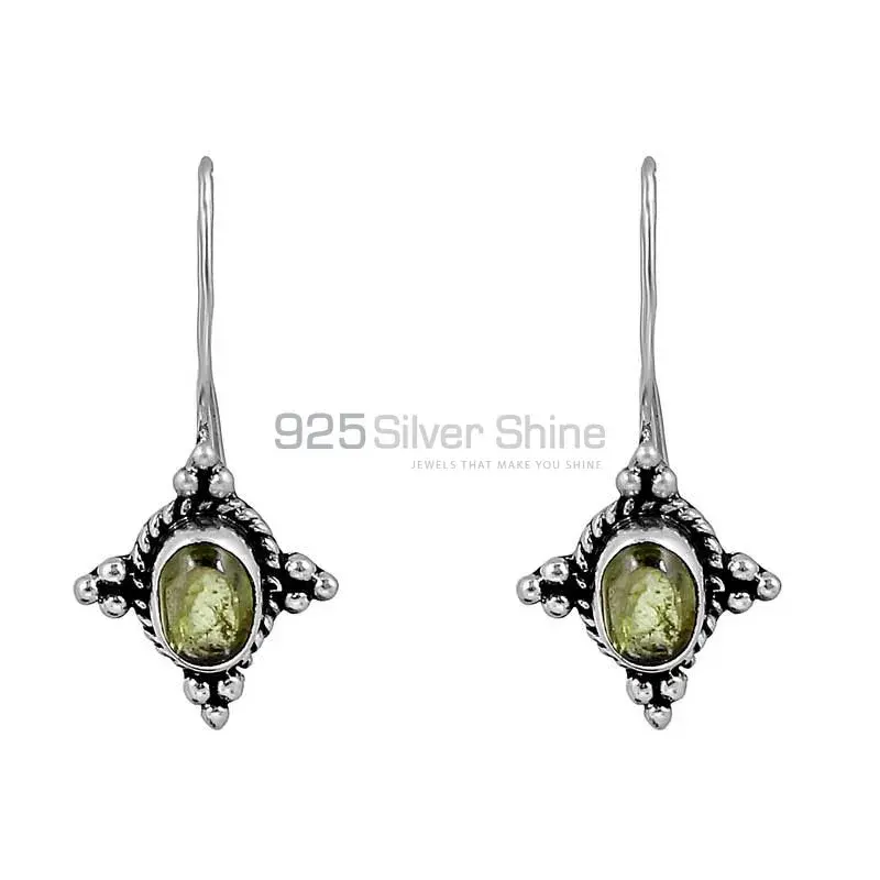 Wholesale Light Weight Peridot Gemstone Earring In 925 Sterling Silver Jewelry 925SE115