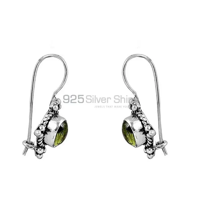 Wholesale Light Weight Peridot Gemstone Earring In 925 Sterling Silver Jewelry 925SE115_0